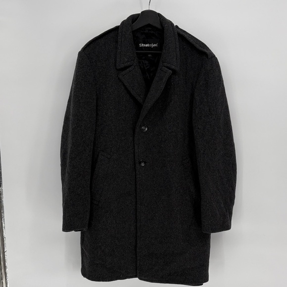 stradivarius Other - 🚜 Stratojac Charcoal wool Military style Coat